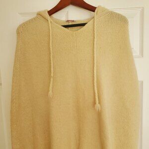 Vintage wool poncho with hood